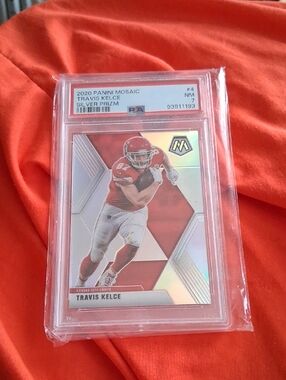 2020 PSA Graded Panini Mosaic Travis Kelce Silver Prizm Card Grade 7 NM CHIEF'S